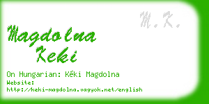 magdolna keki business card